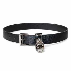 Micheal Kors (MK) Vintage Hamilton Collectio Black Leather Belt w/ Silver Buckle